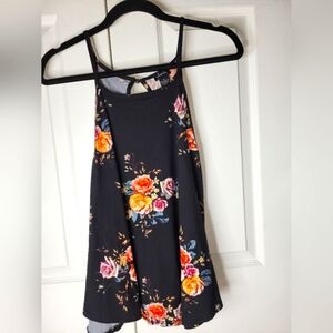 Justify Size XL Flowy Tank Floral Print with Button Closure